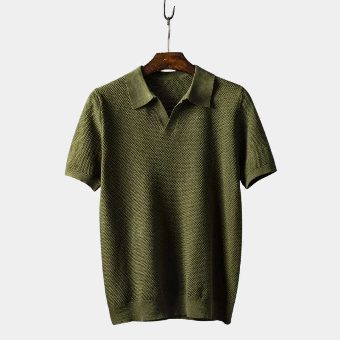 Hudson | Modern Textured Knit Polo Shirt
