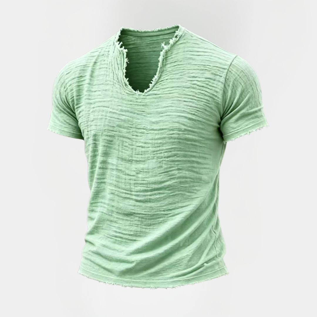 Rhys | Textured V-Neck T-Shirt