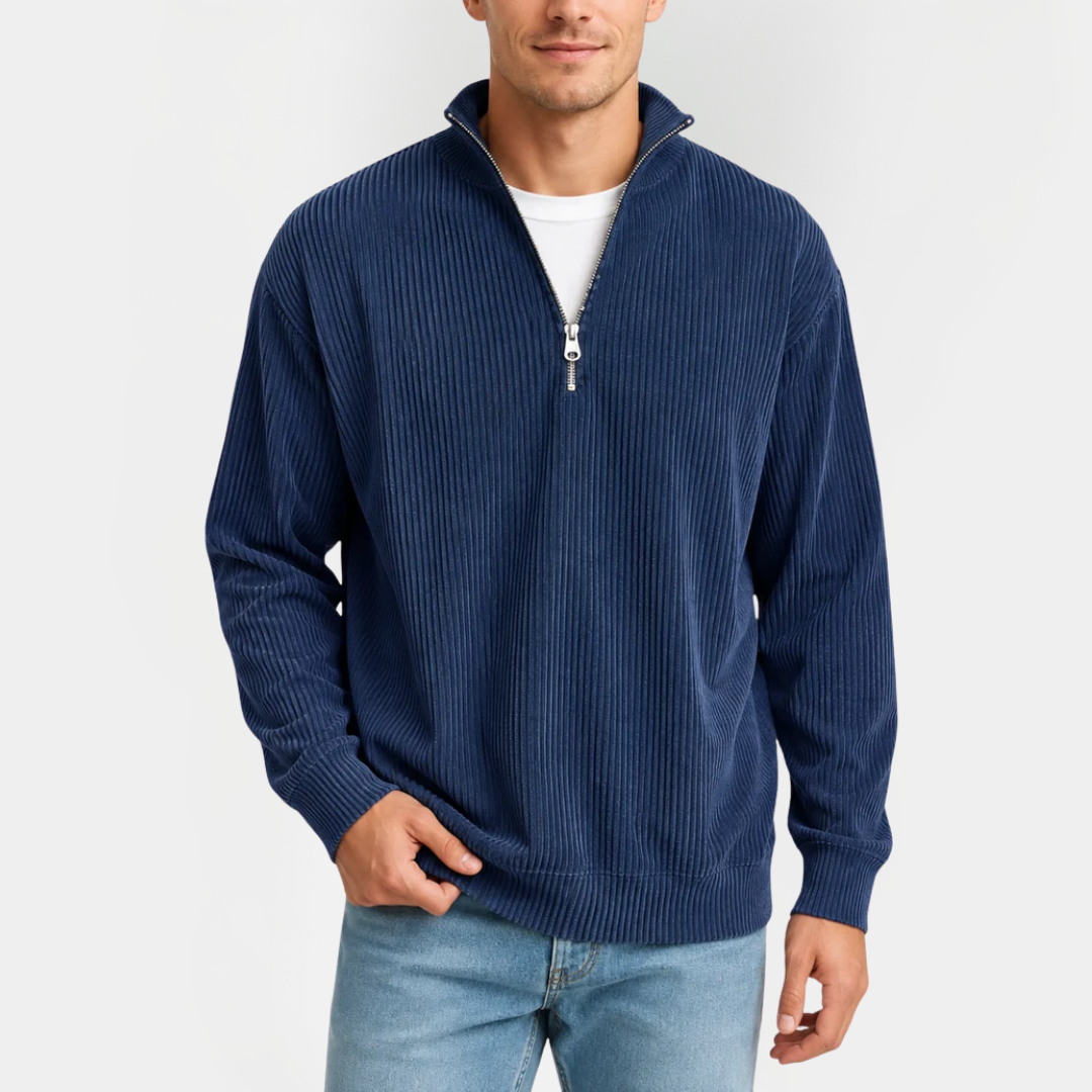 Quentin | Ribbed Quarter-Zip Sweater