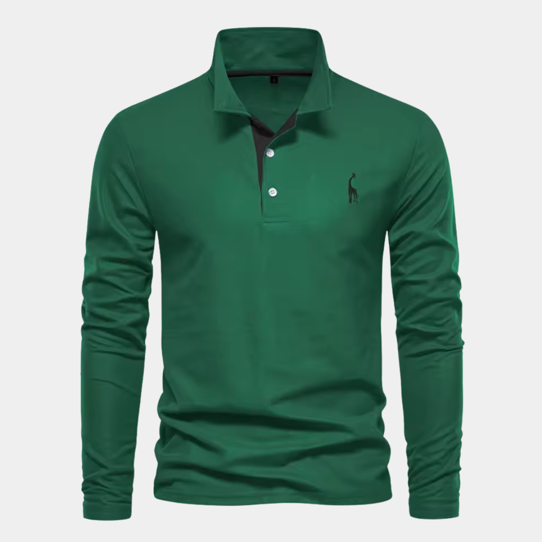 Blake | Contrast Trim Long Sleeve Polo Shirt