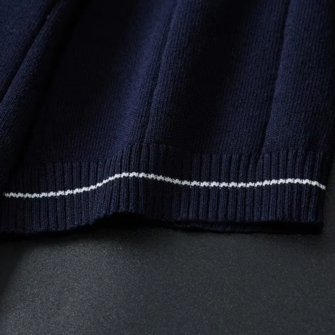 Sterling | Textured Zip Polo Shirt