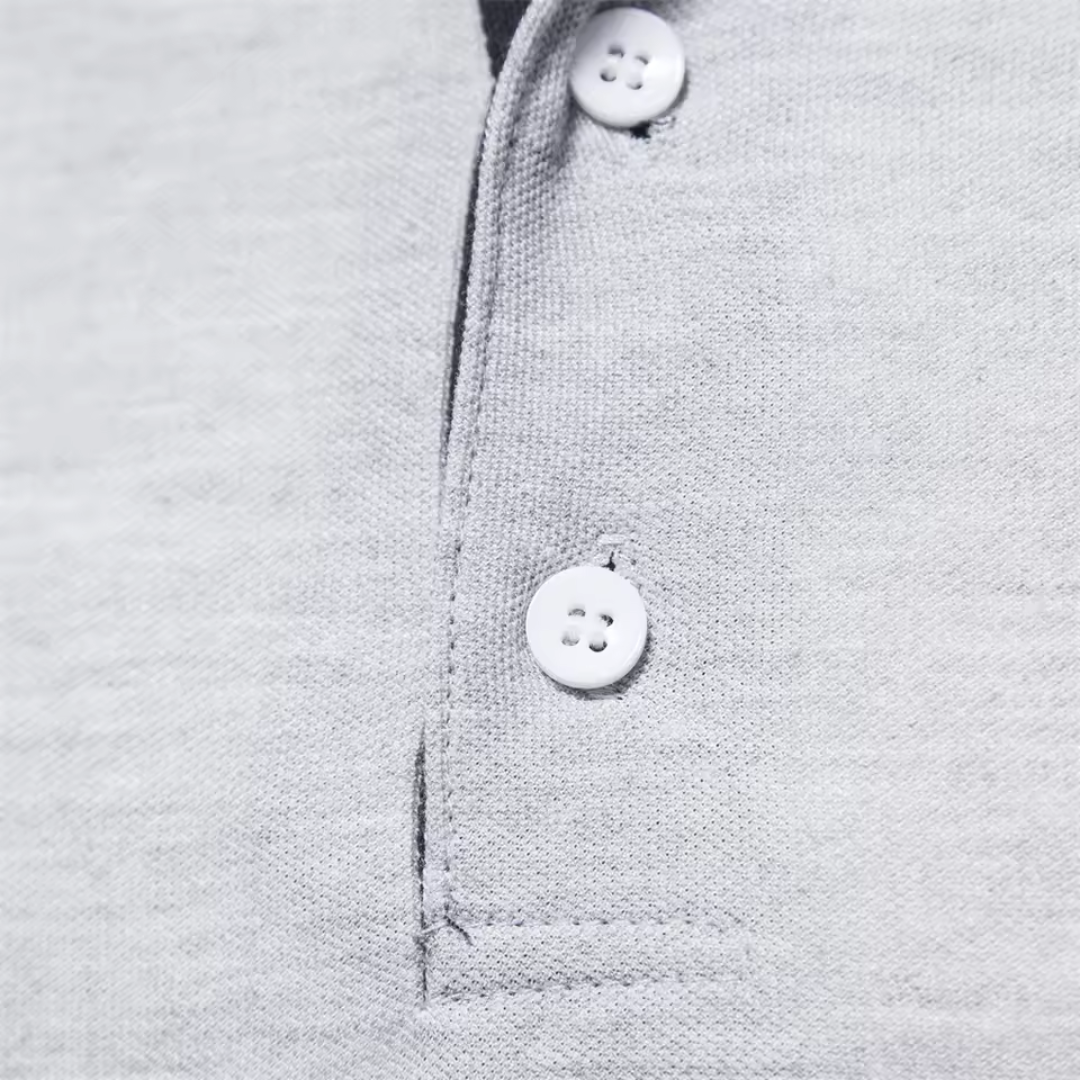 Blake | Contrast Trim Long Sleeve Polo Shirt