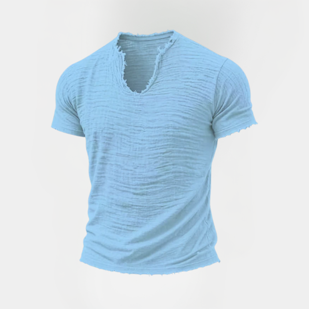 Rhys | Textured V-Neck T-Shirt