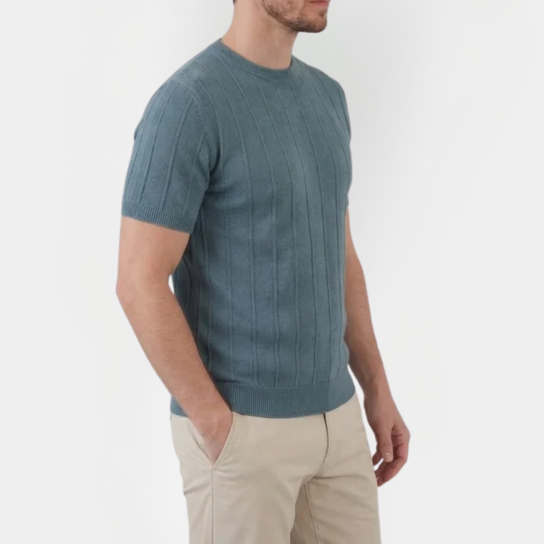 Asher | Ribbed Crew Neck T-Shirt