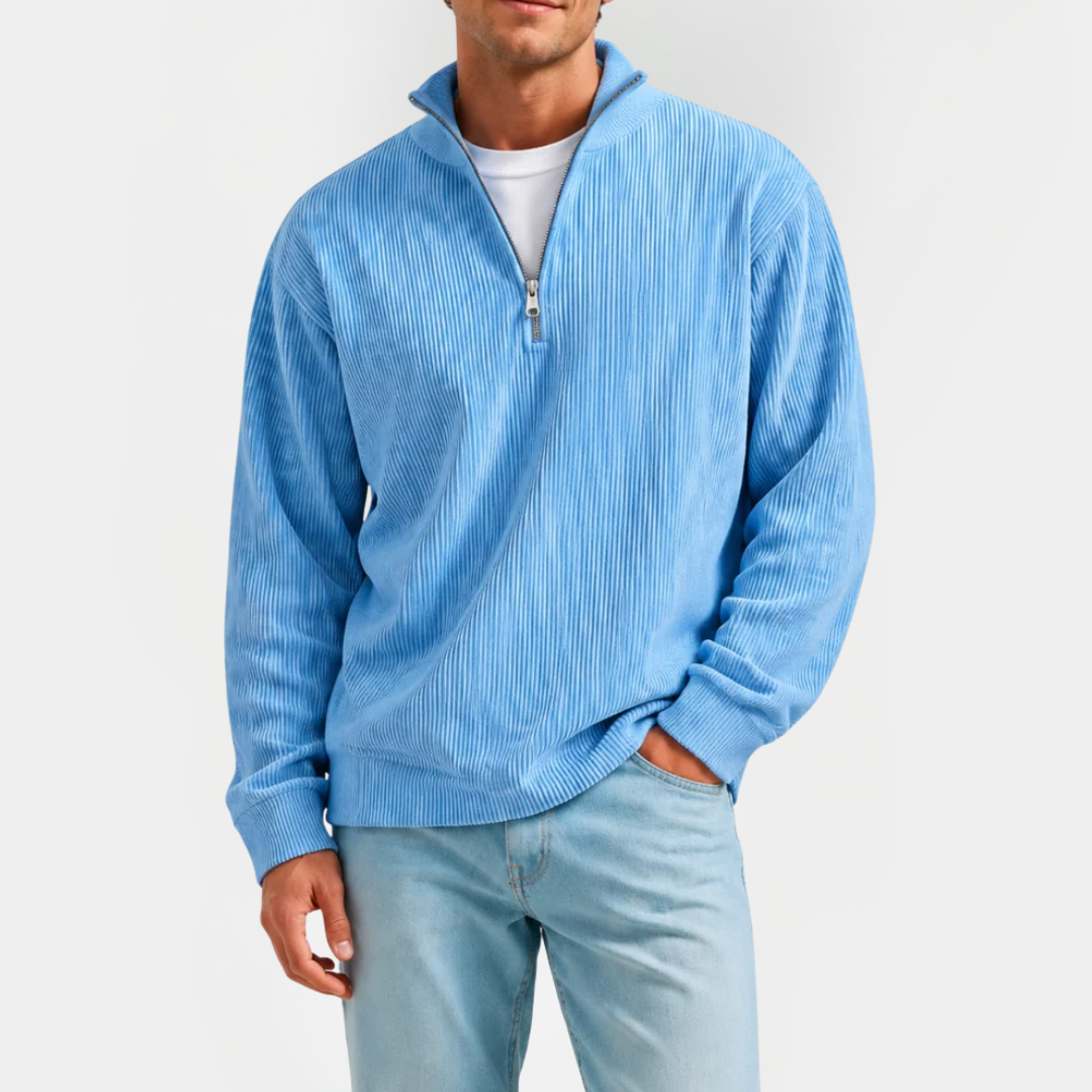 Quentin | Ribbed Quarter-Zip Sweater