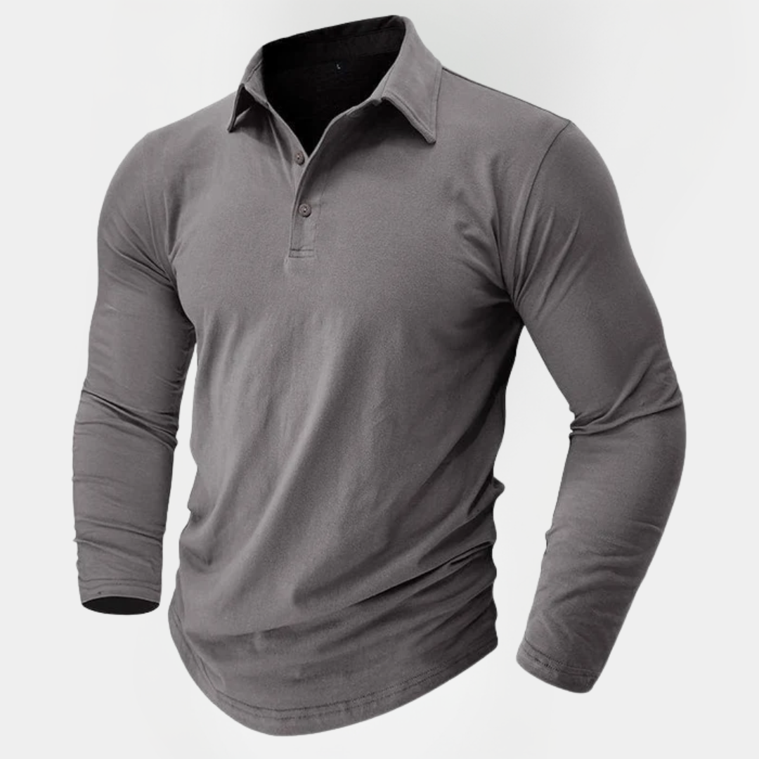 Callum | Cotton Long Sleeve Polo