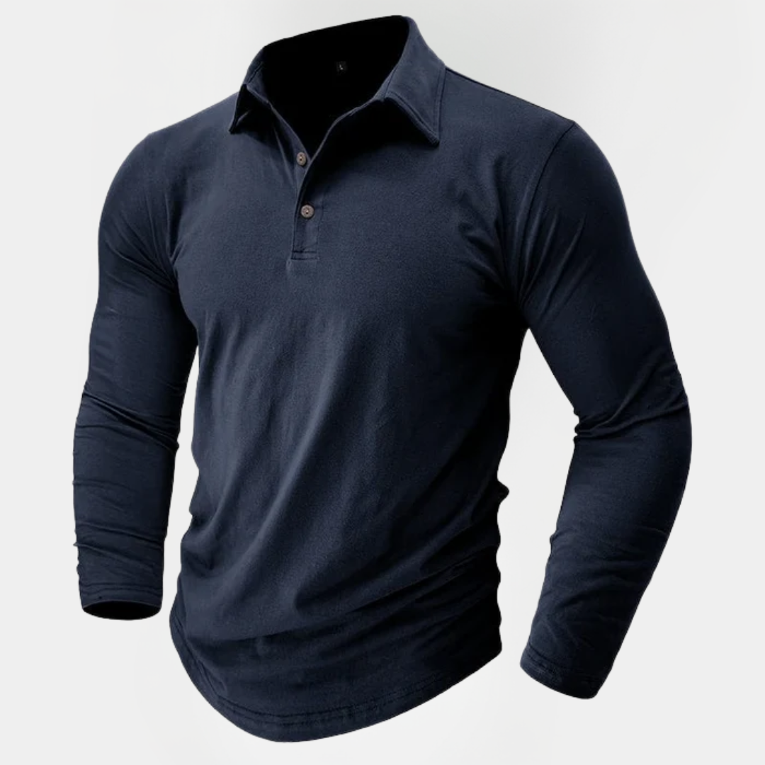 Callum | Cotton Long Sleeve Polo