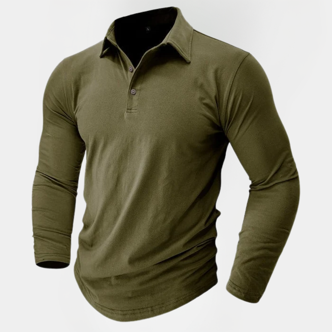 Callum | Cotton Long Sleeve Polo