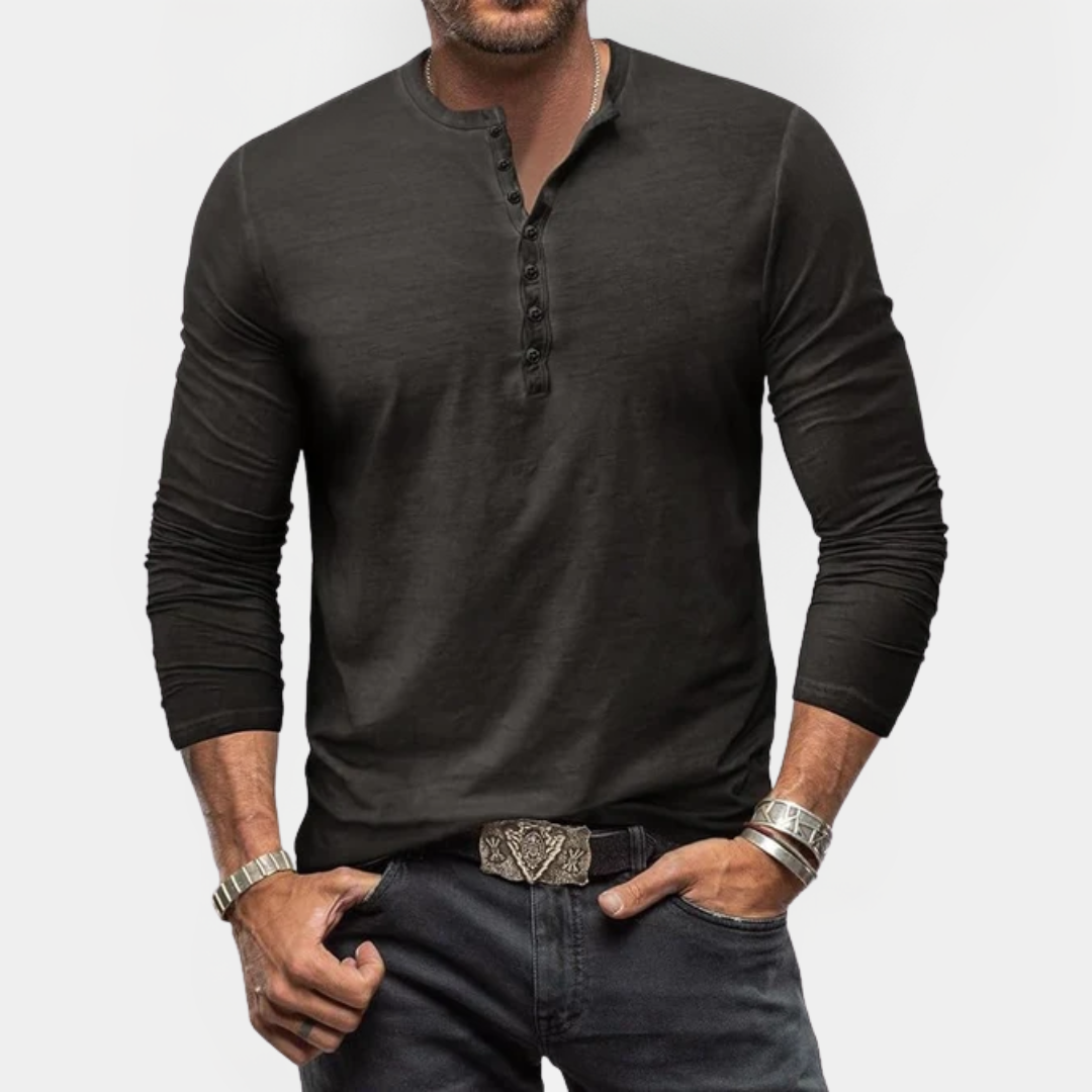 Roland | Long Sleeve Henley Shirt