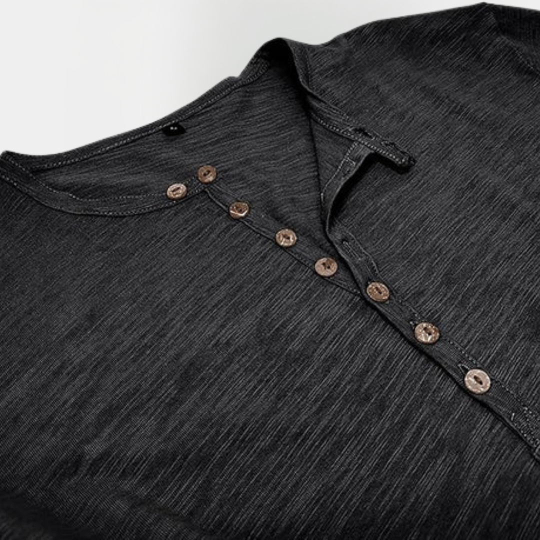 Roland | Long Sleeve Henley Shirt