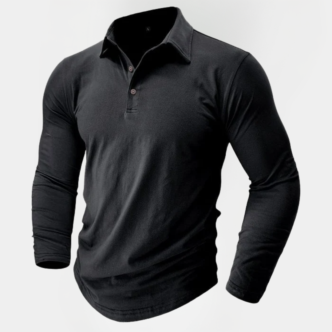 Callum | Cotton Long Sleeve Polo