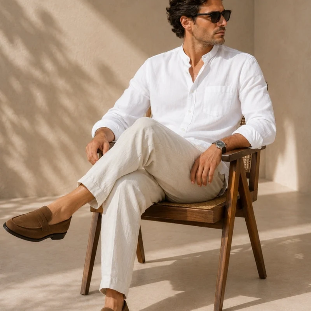Rowan | Band Collar Shirt