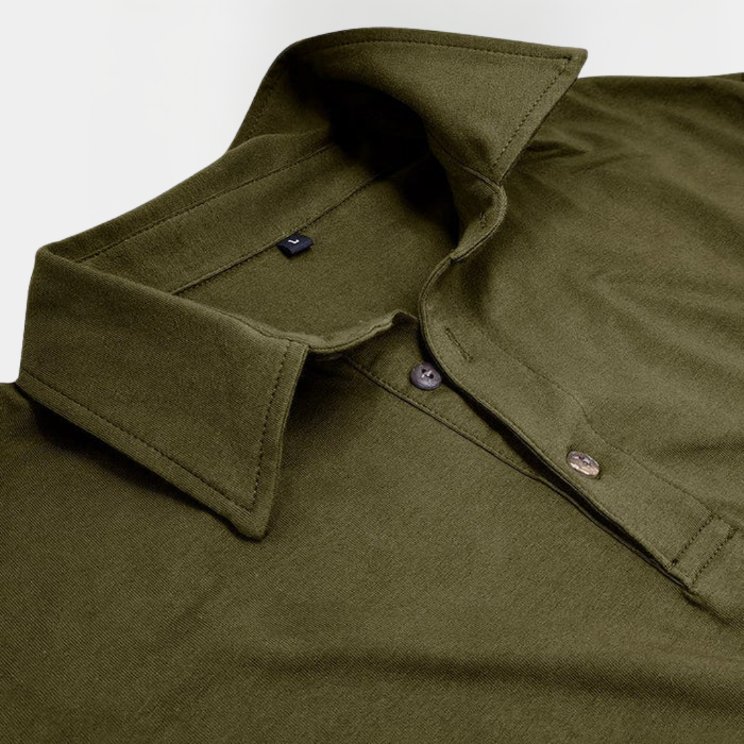 Callum | Cotton Long Sleeve Polo
