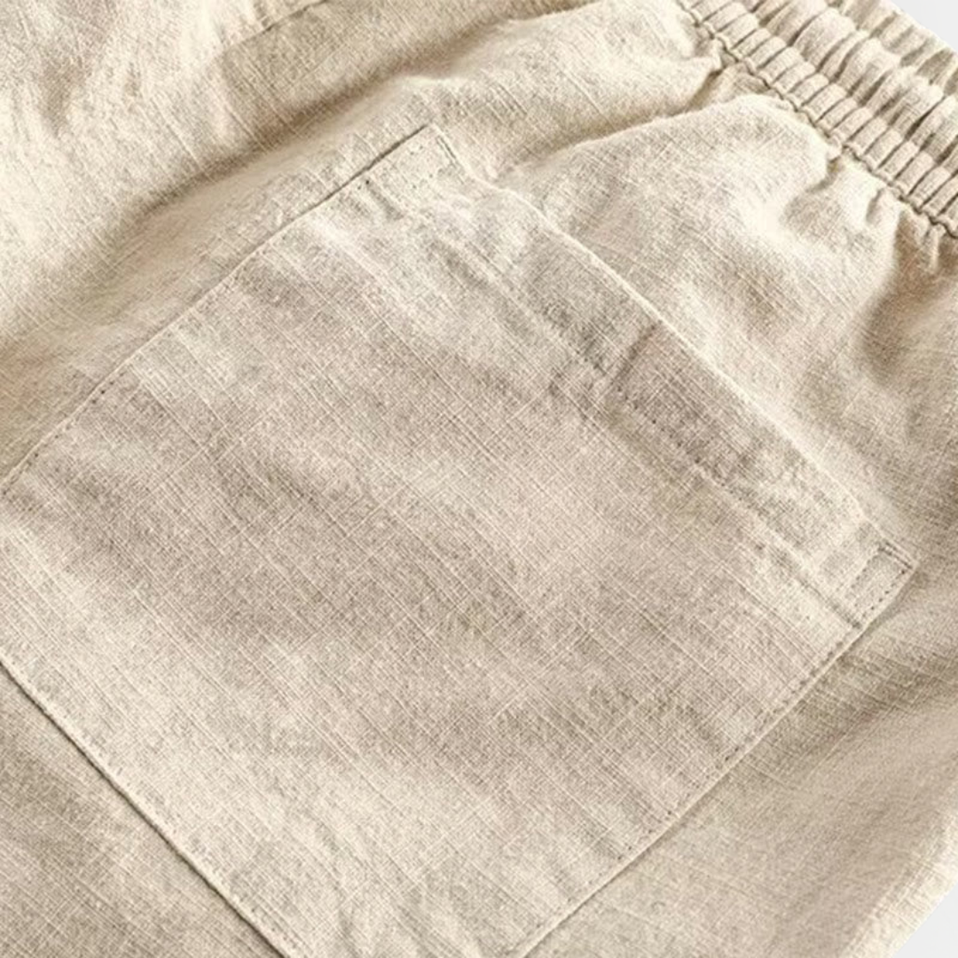 Theo | Cotton Blend Drawstring Shorts
