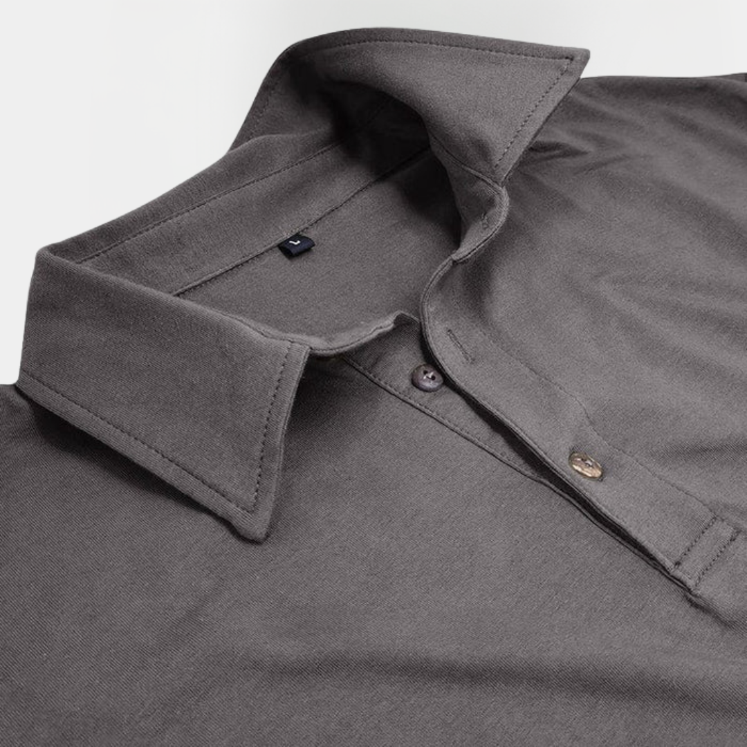 Callum | Cotton Long Sleeve Polo