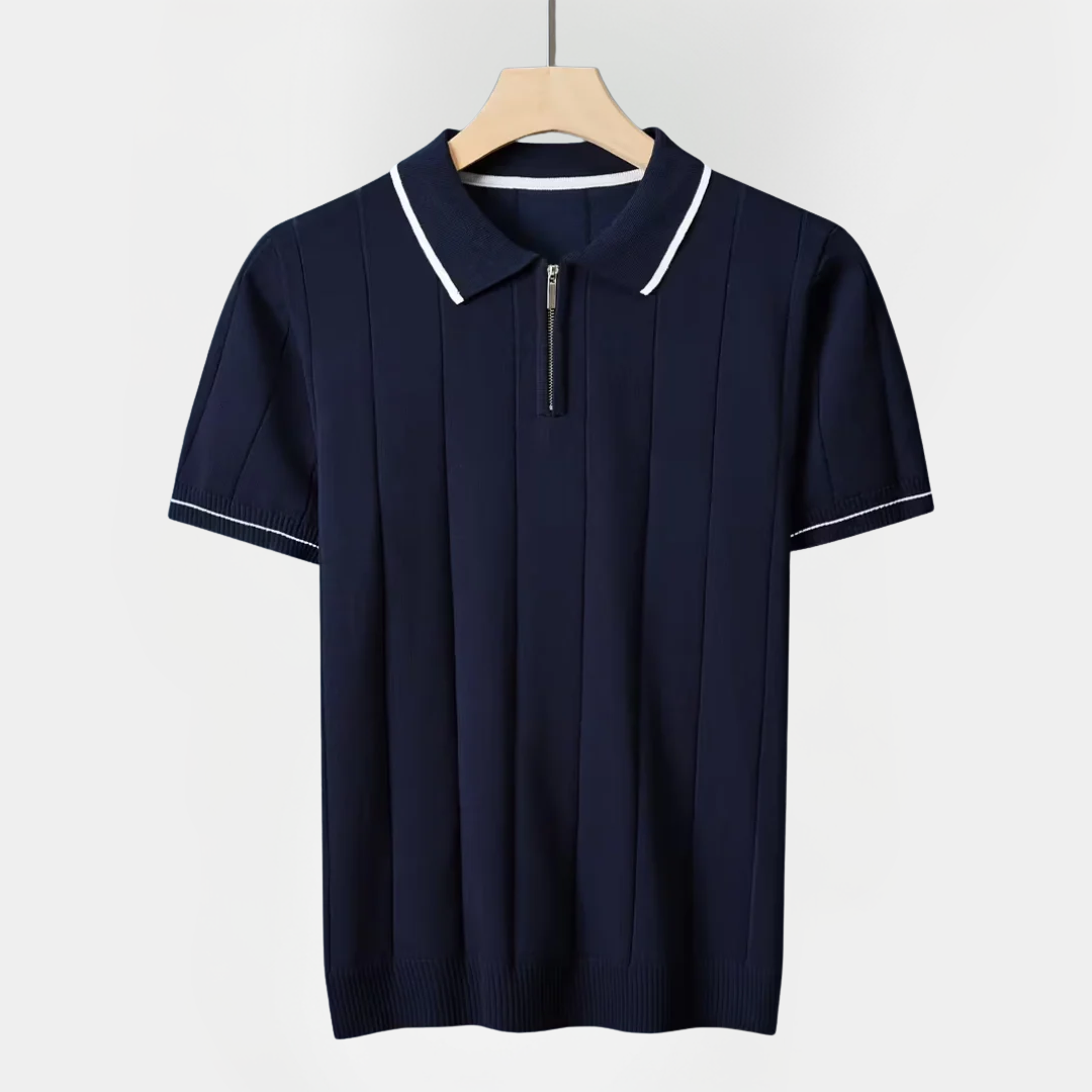 Sterling | Textured Zip Polo Shirt