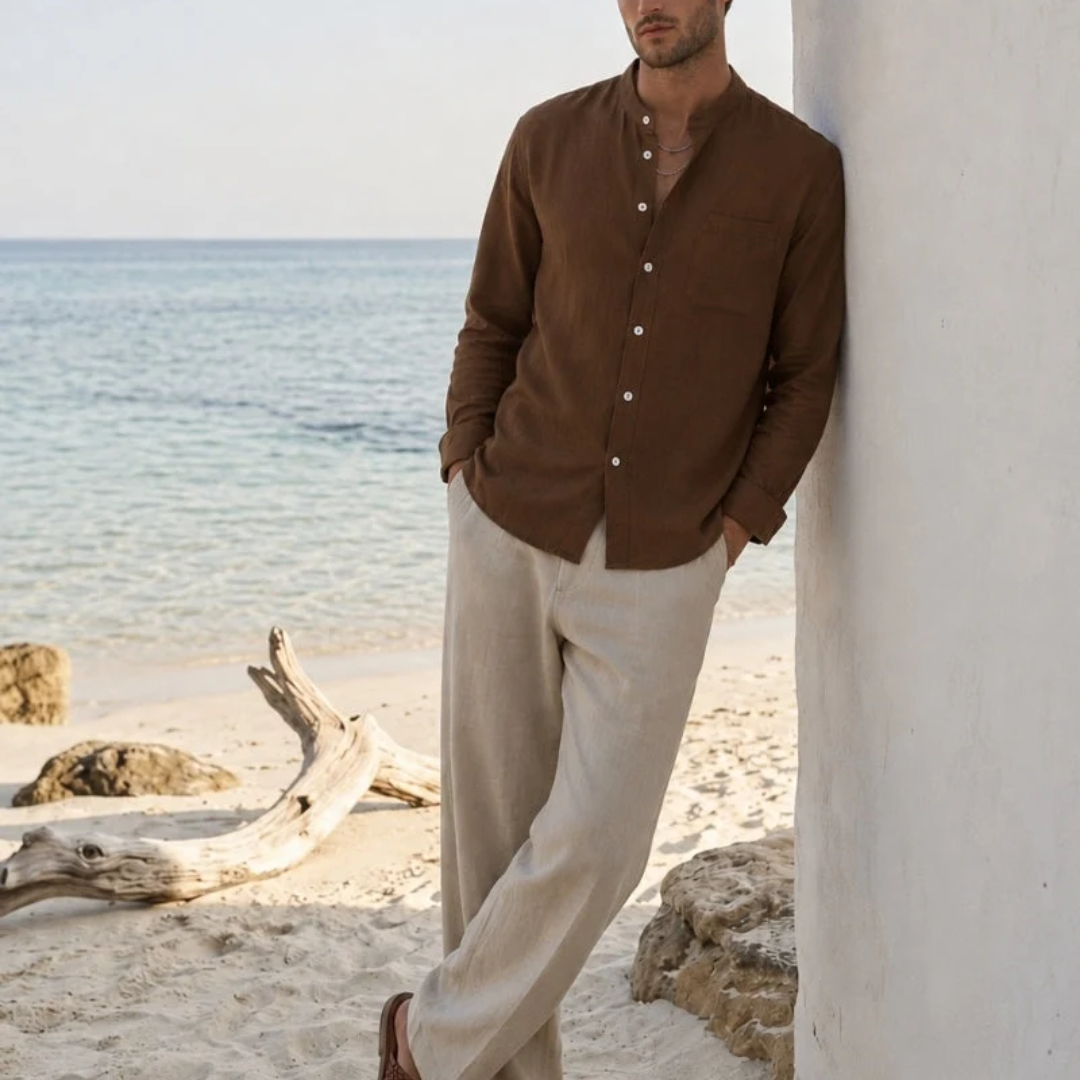 Rowan | Band Collar Shirt