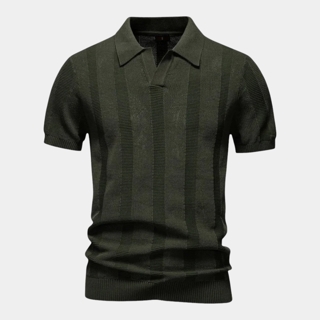 Declan | Modern Vertical Knit Polo Shirt