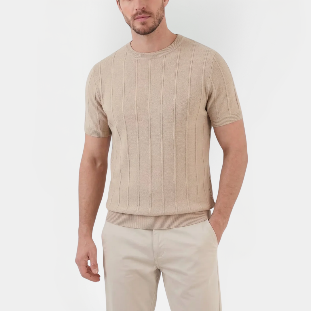 Asher | Ribbed Crew Neck T-Shirt