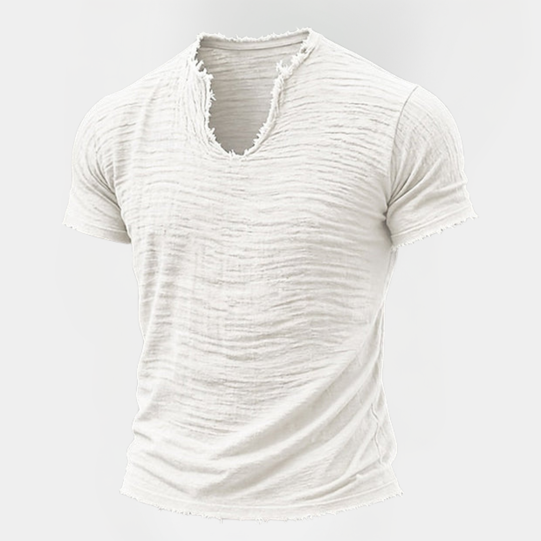Rhys | Textured V-Neck T-Shirt