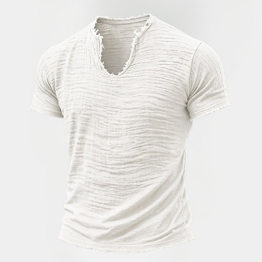 Rhys | Textured V-Neck T-Shirt