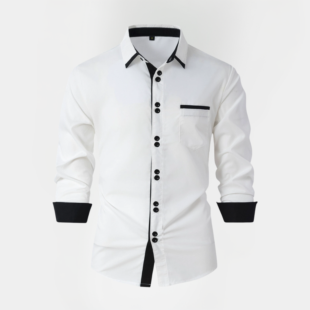 Gavin | Cotton Contrast Trim Shirt