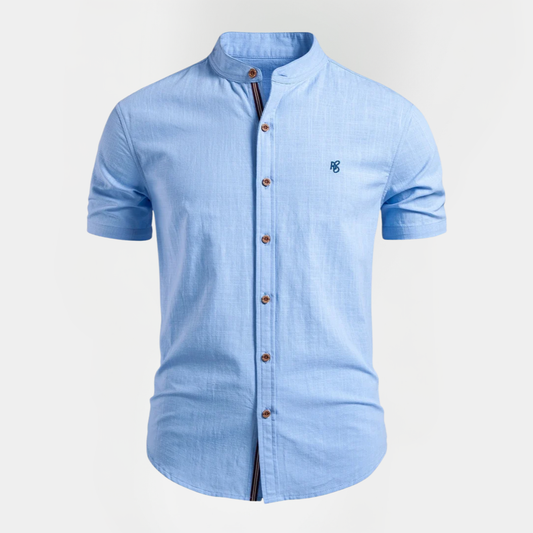 Declan | Mandarin Collar Short Sleeve Shirt