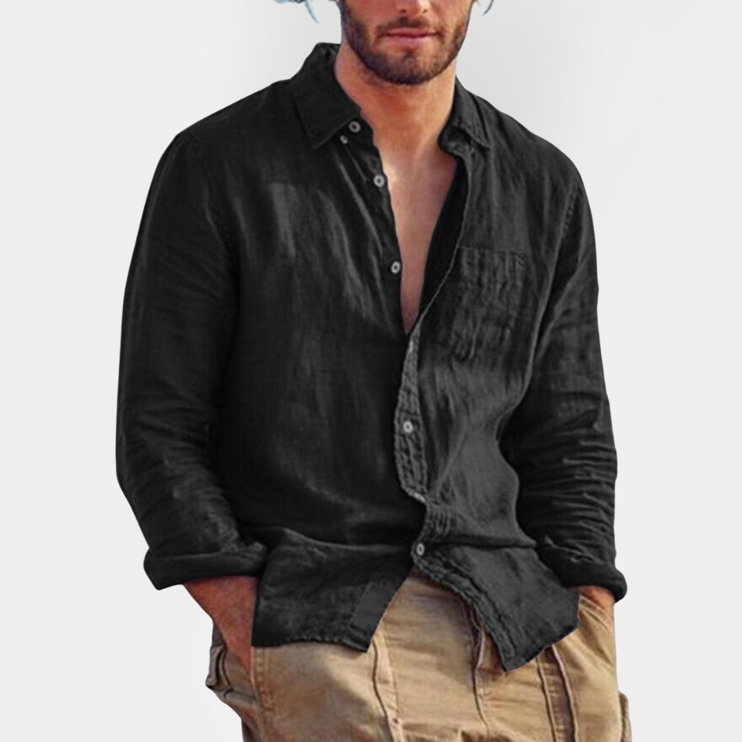 Sterling | Linen Blend Long Sleeve Shirt