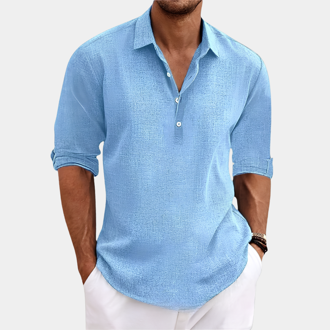 Connor | Linen Blend Henley Shirt