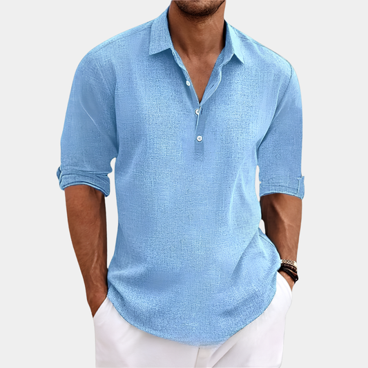 Connor | Linen Blend Henley Shirt