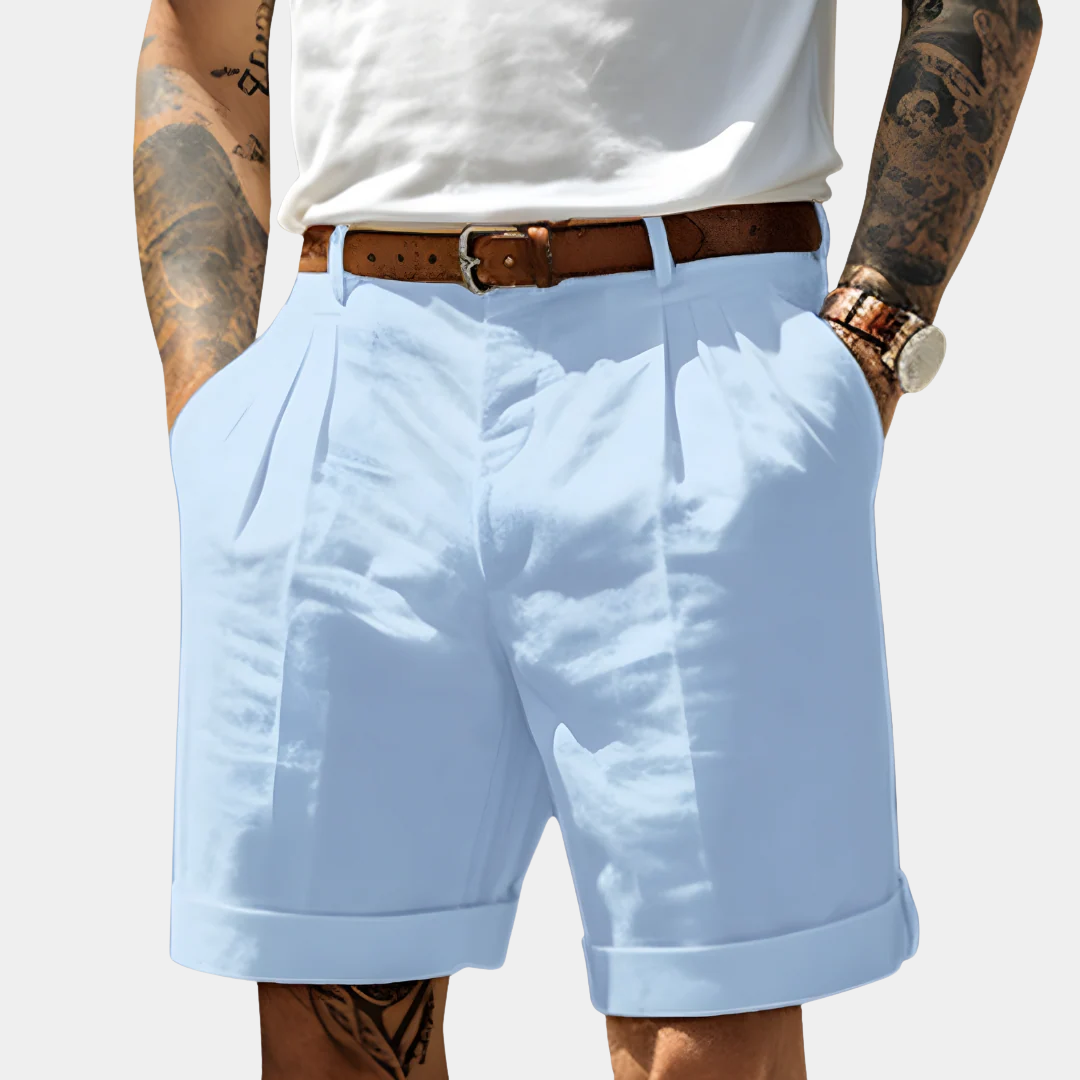 Cooper | Pleated Cotton Bermuda Shorts