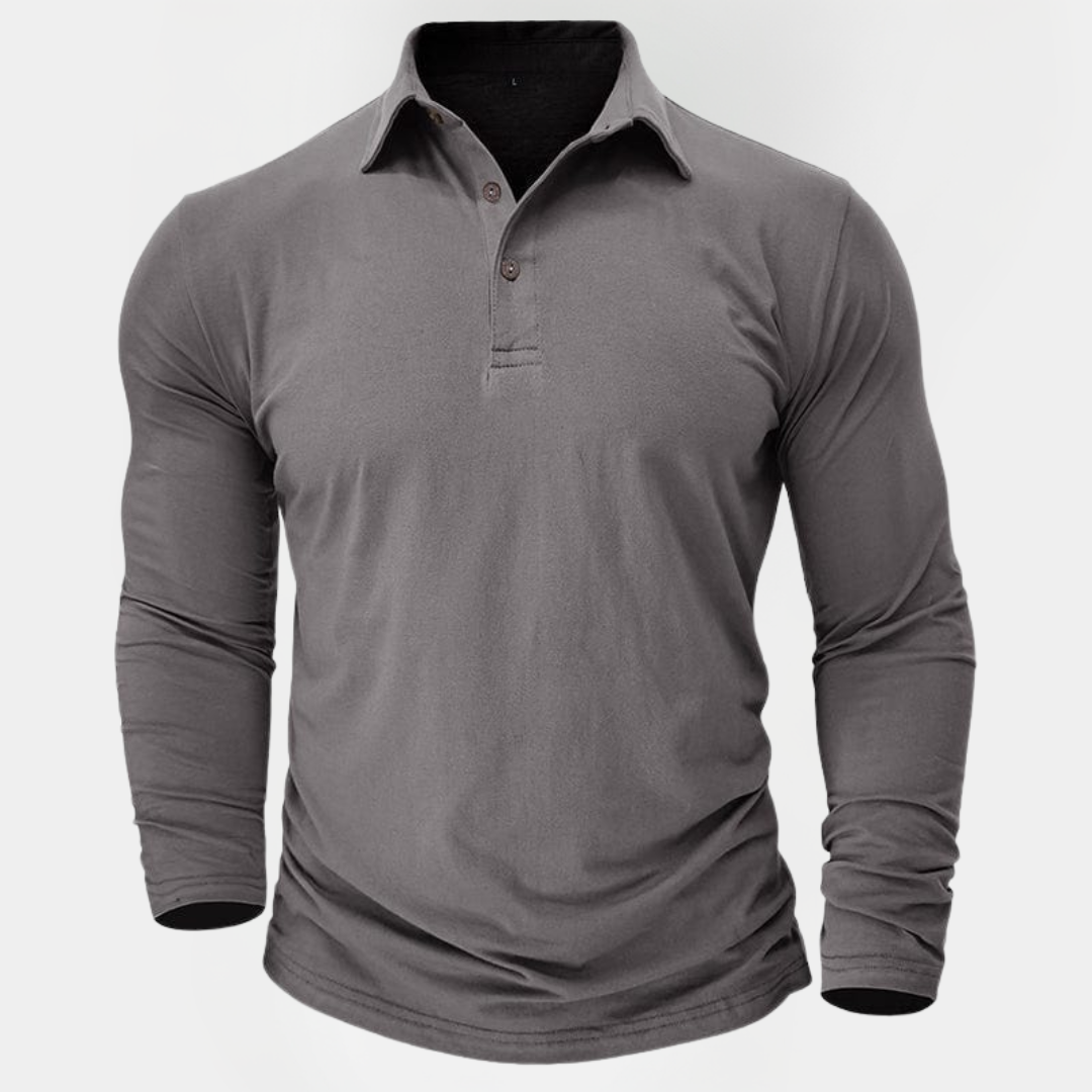 Callum | Cotton Long Sleeve Polo