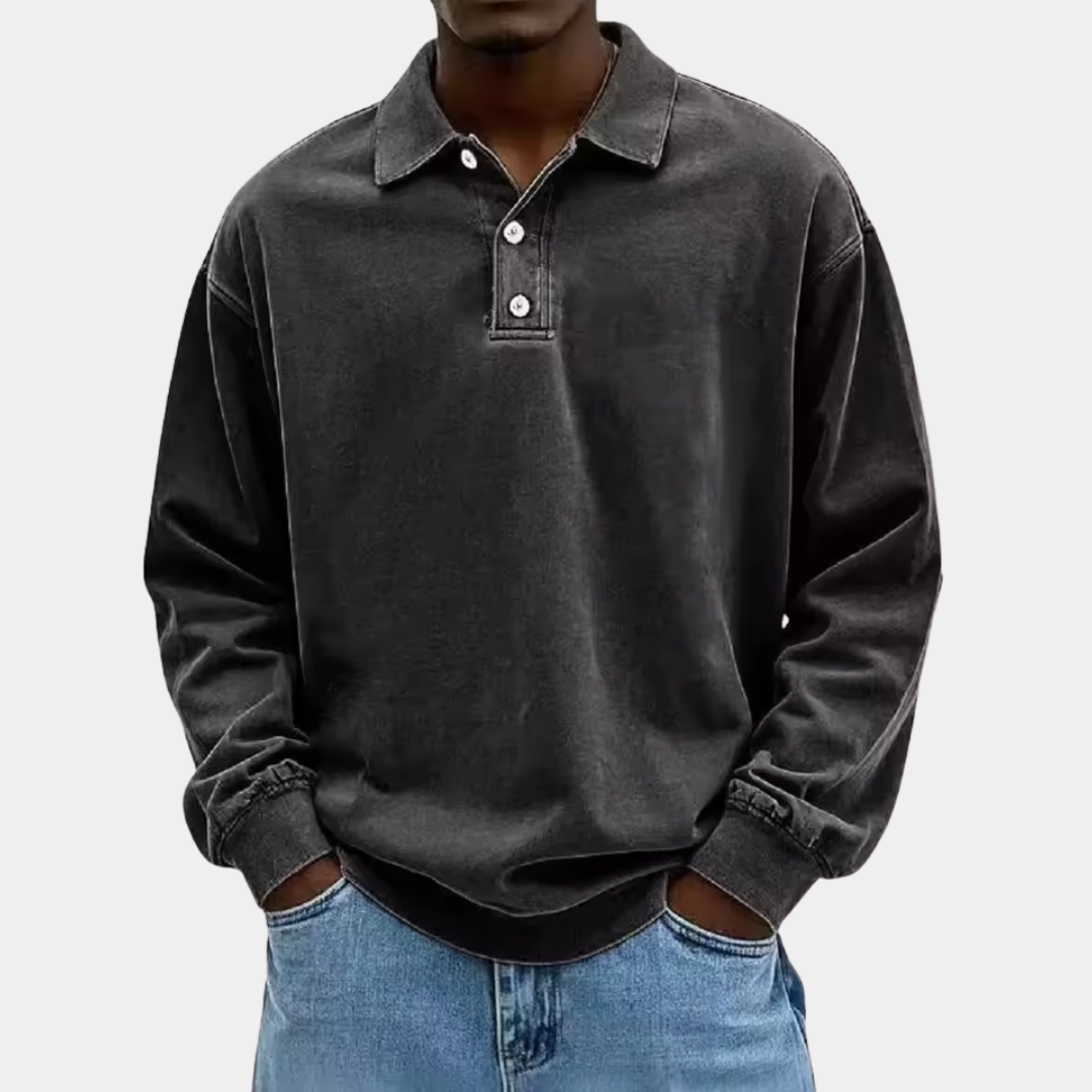 Maddox | Relaxed Fit Long Sleeve Polo Shirt