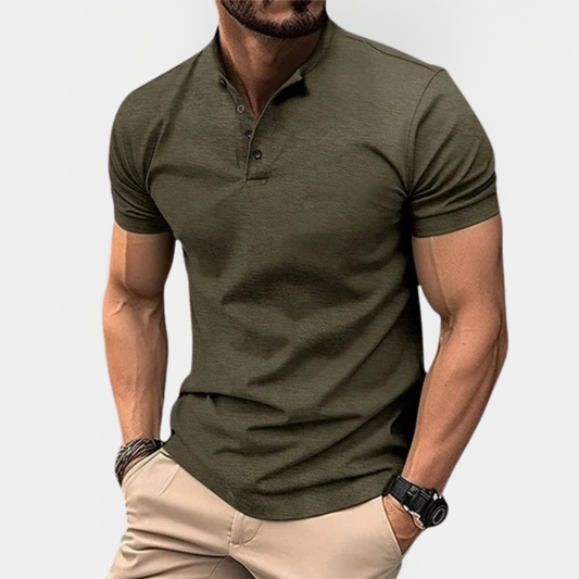 Micah | Short Sleeve Henley Shirt