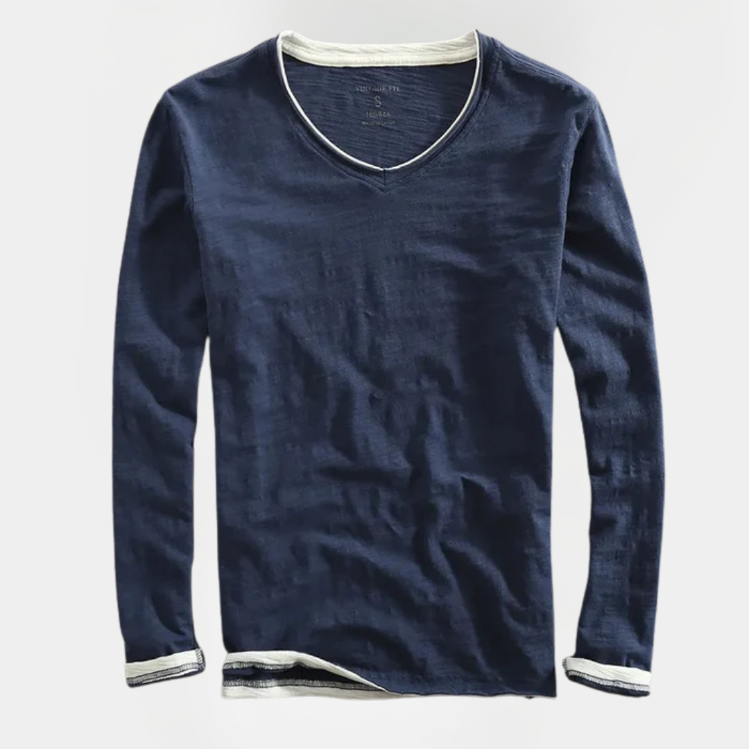 Liam | Long Sleeve V-Neck Shirt