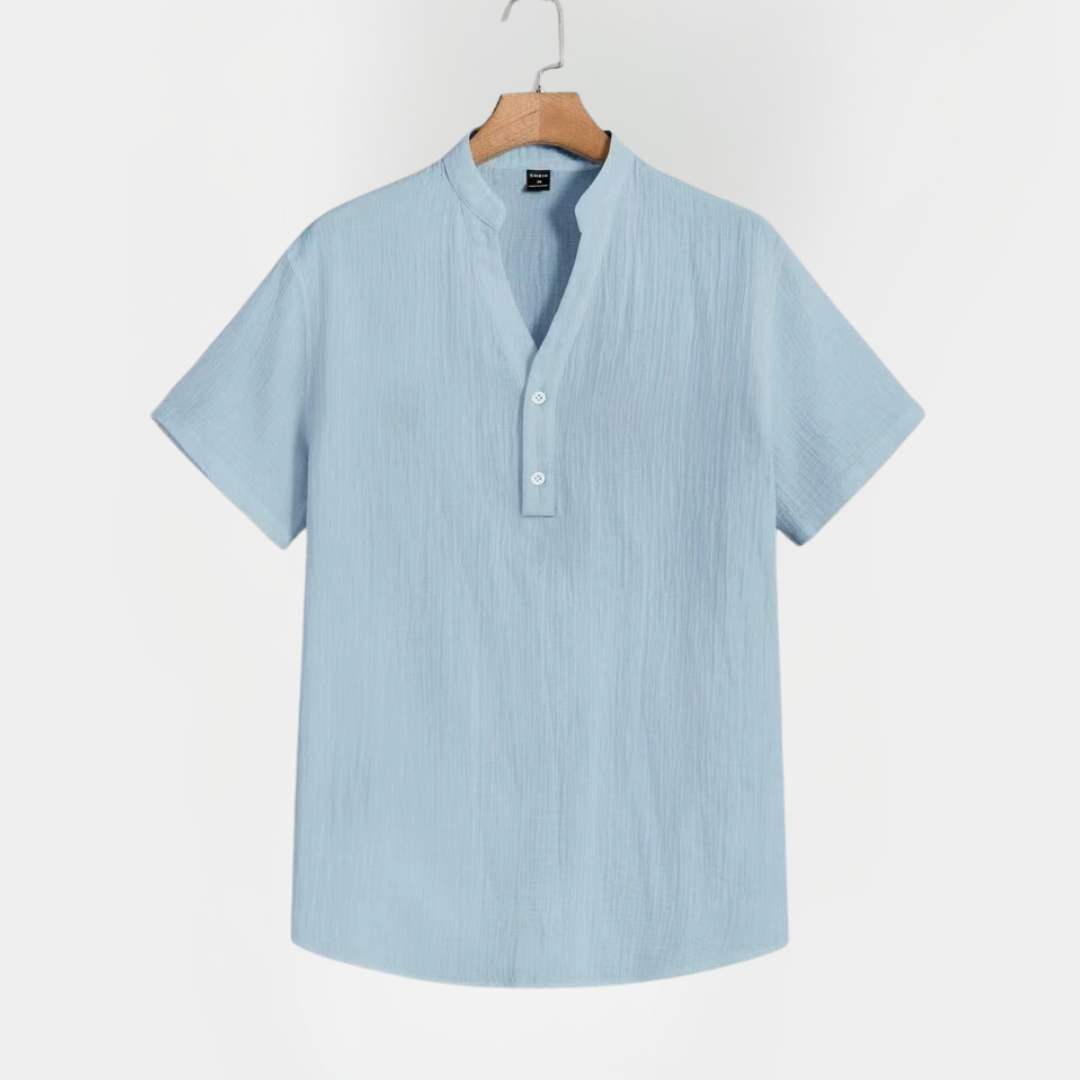 Flynn | Linen Blend Henley Shirt