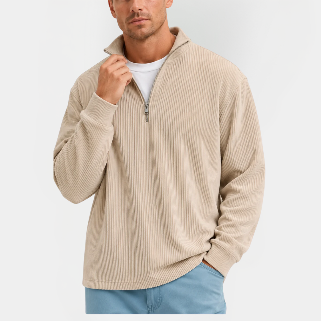 Quentin | Ribbed Quarter-Zip Sweater