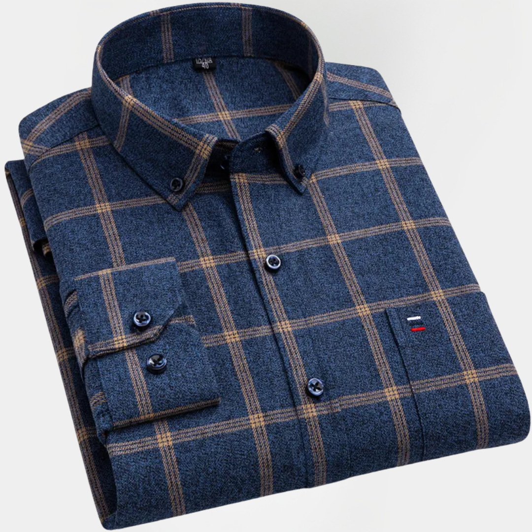 Preston | Checked Cotton Long Sleeve Shirt