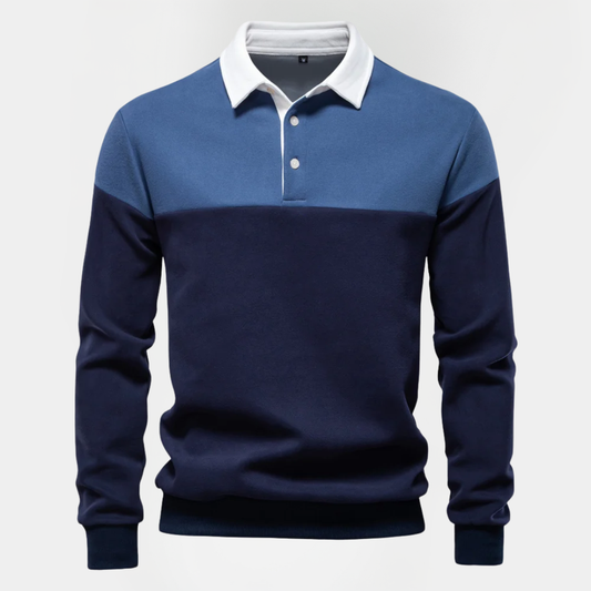 Vaughn | Cotton Blend Long Sleeve Polo Shirt
