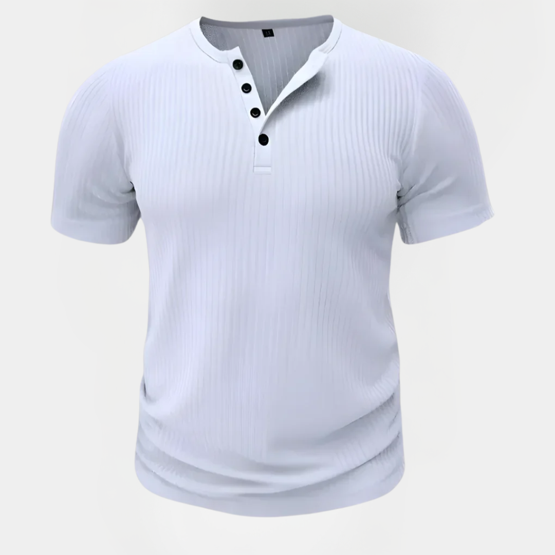 Kieran | Ribbed Henley T-Shirt