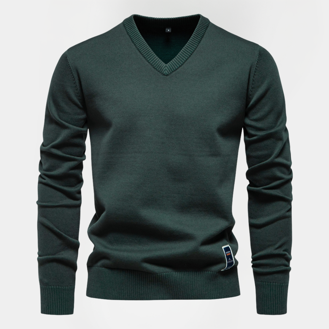 Russell | Cotton V-Neck Sweater