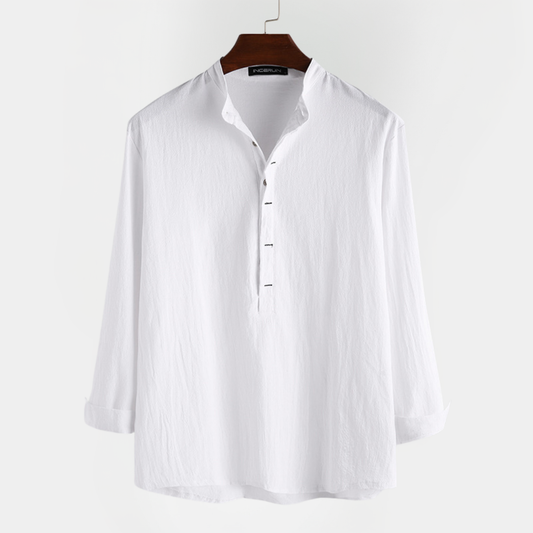 Harvey | Cotton Stand Collar Shirt