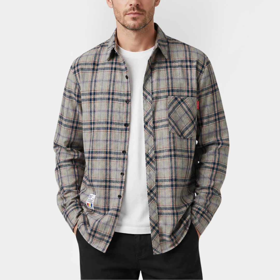 Franklin | Checked Cotton Blend Overshirt
