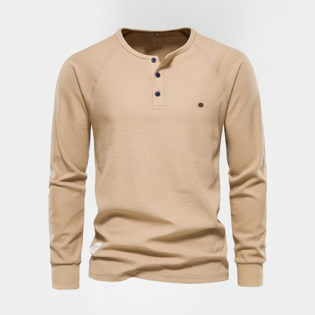 Micah | Cotton Long Sleeve Henley Shirt