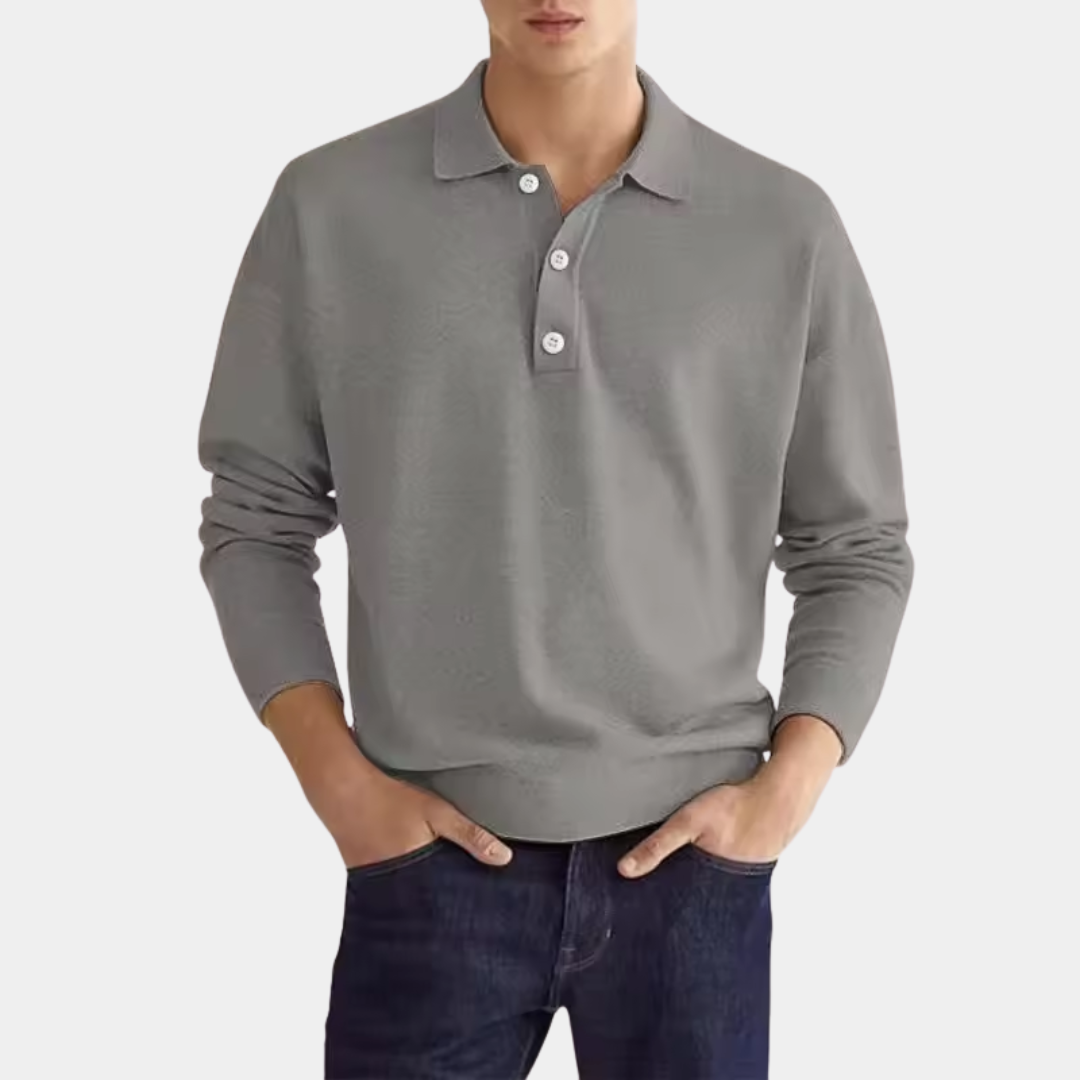 Cameron | Relaxed Fit Long Sleeve Polo Shirt