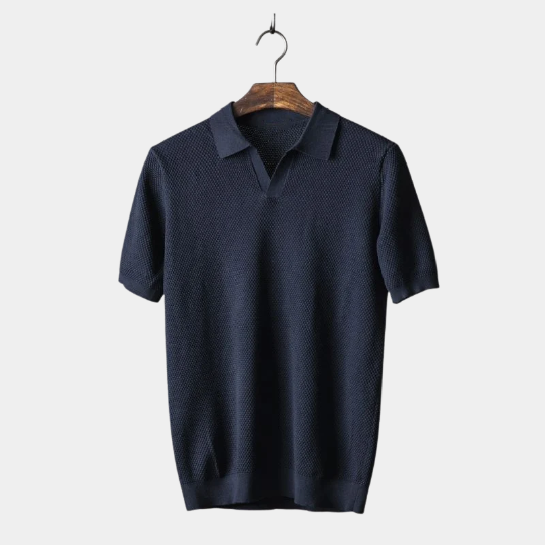 Hudson | Modern Textured Knit Polo Shirt