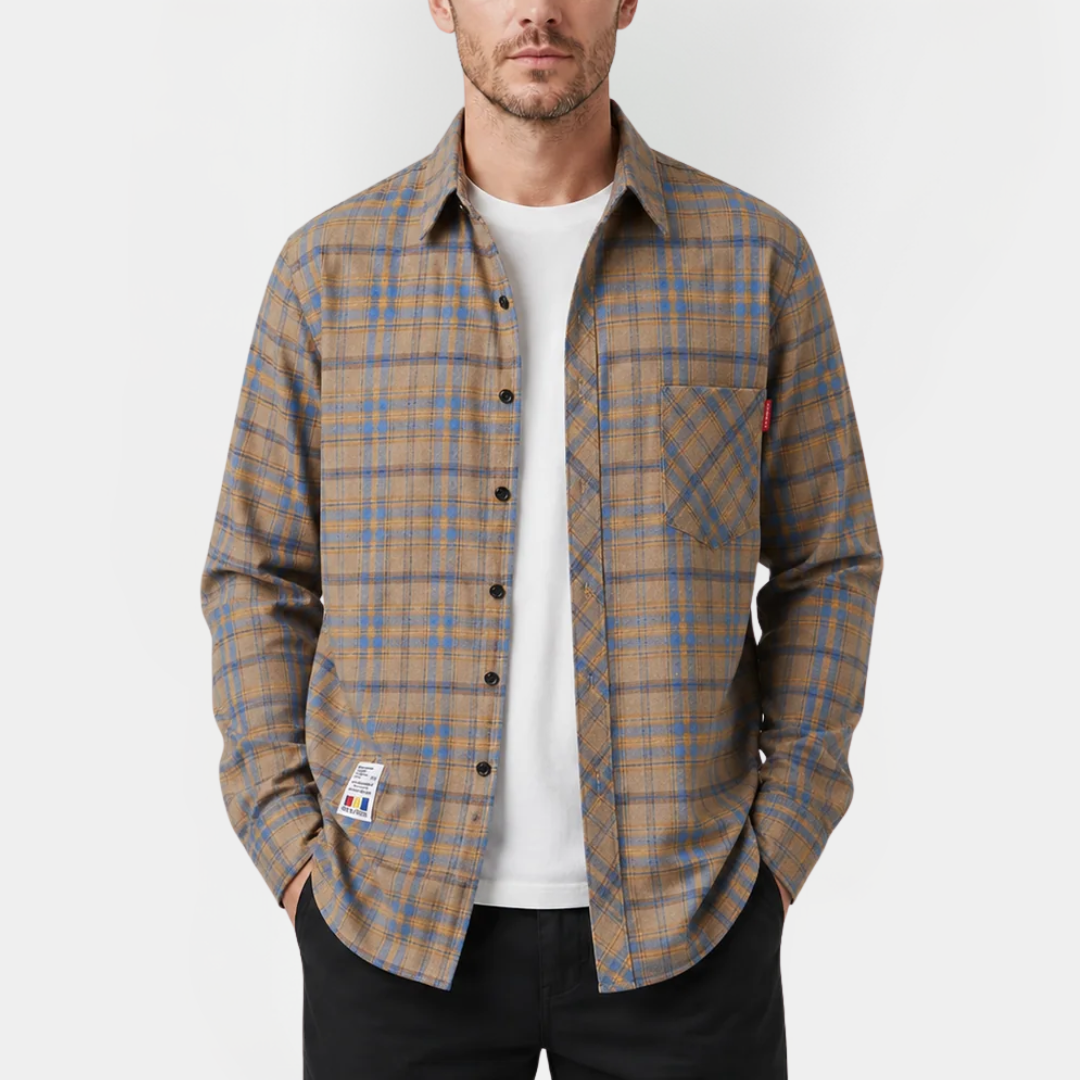 Franklin | Checked Cotton Blend Overshirt