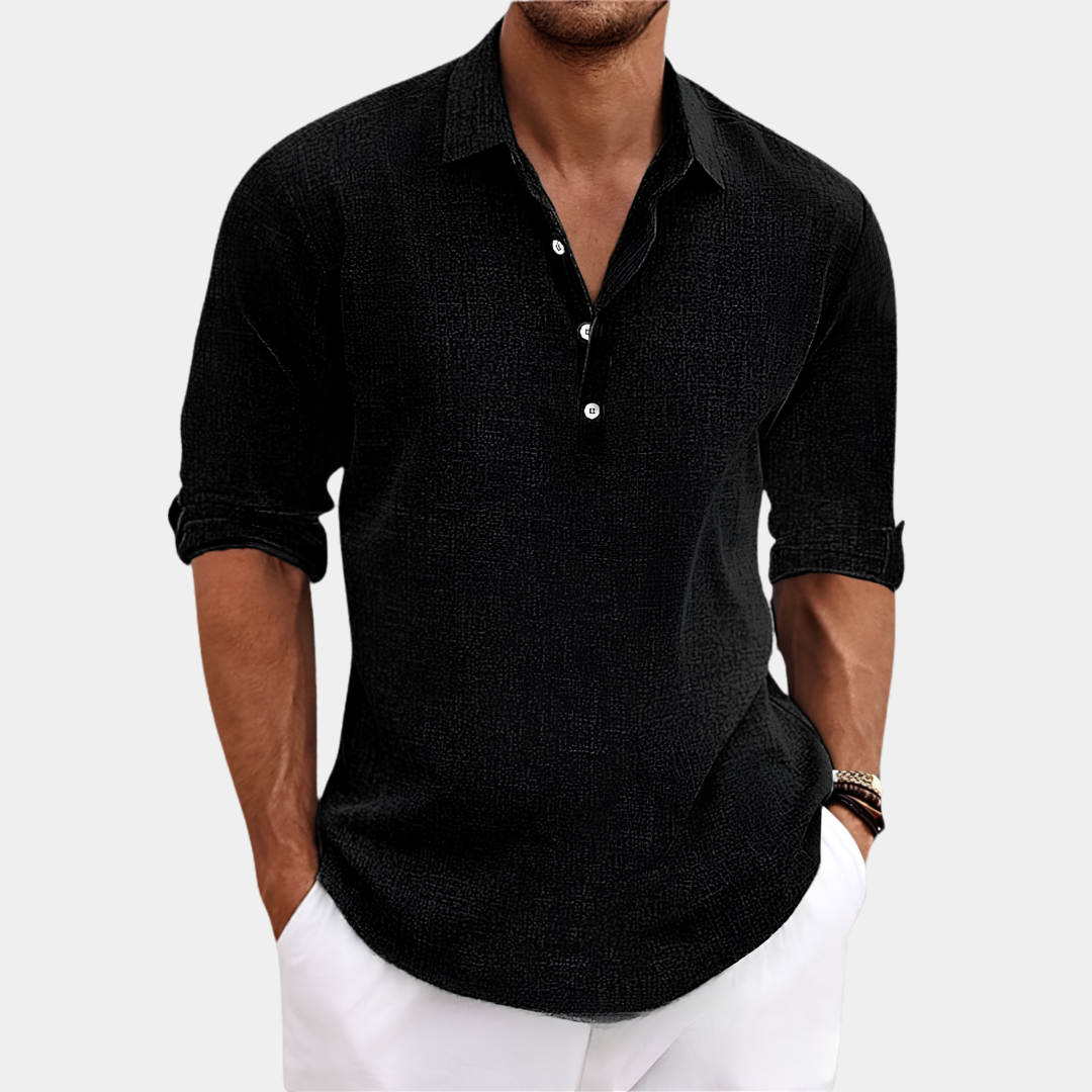 Connor | Linen Blend Henley Shirt