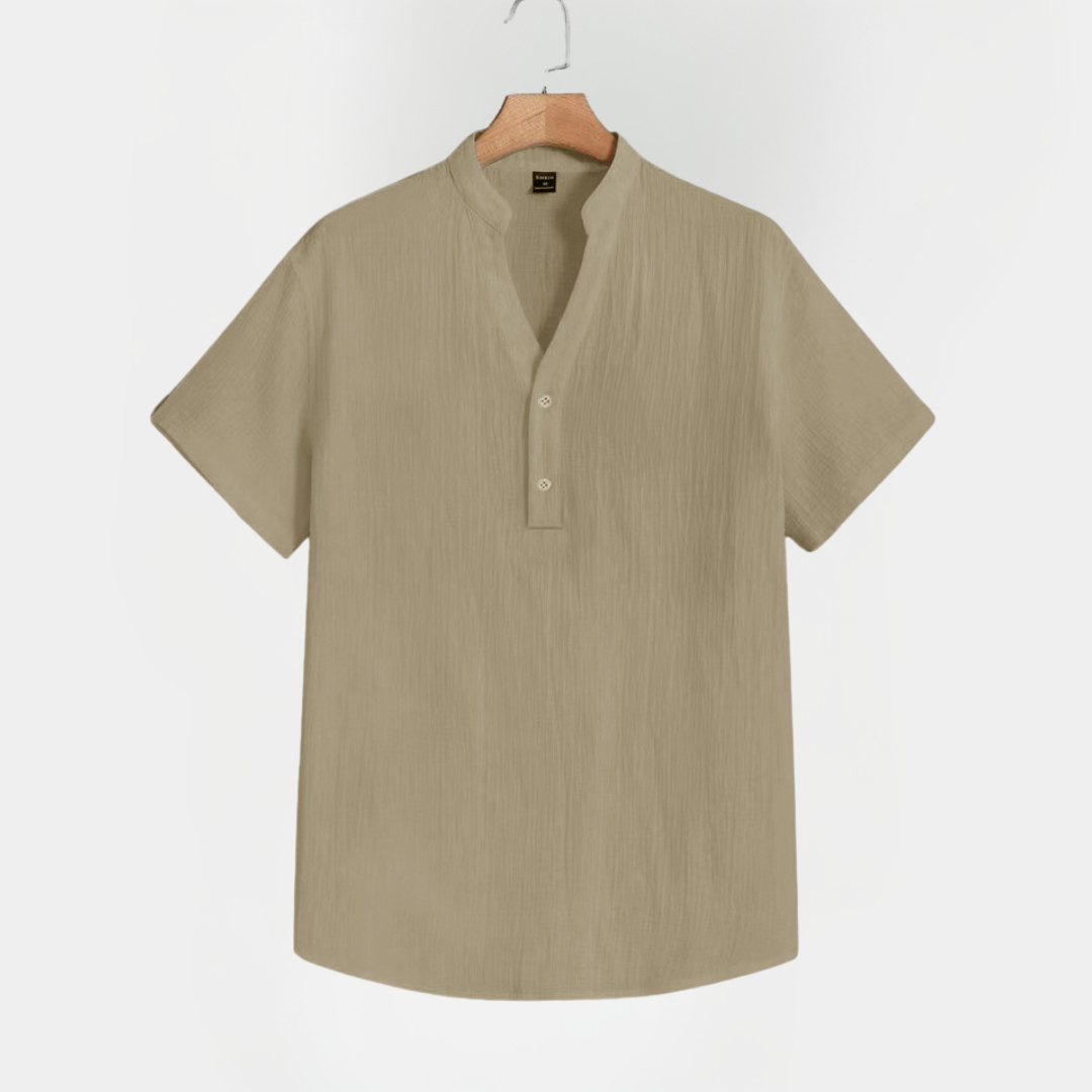 Flynn | Linen Blend Henley Shirt