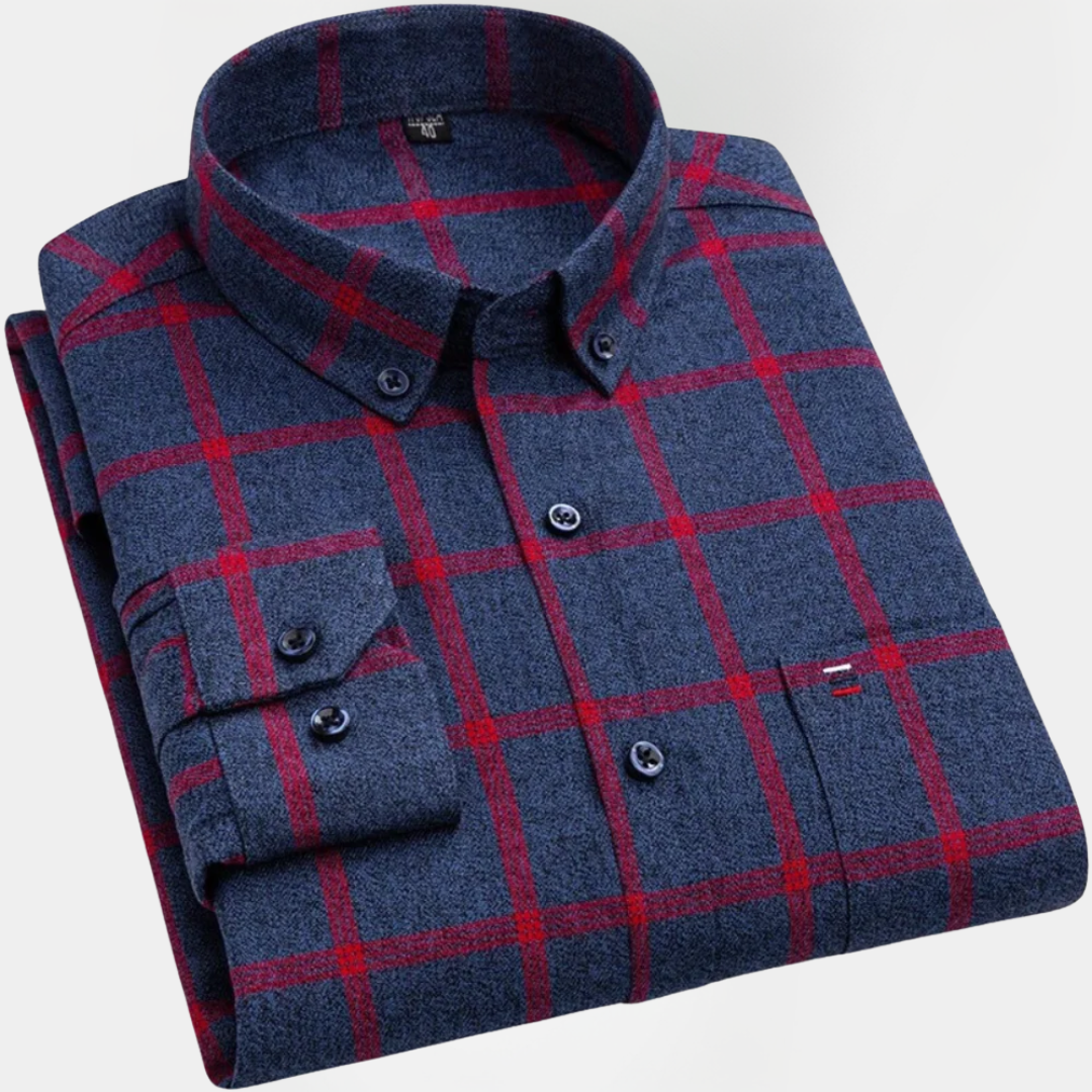 Preston | Checked Cotton Long Sleeve Shirt